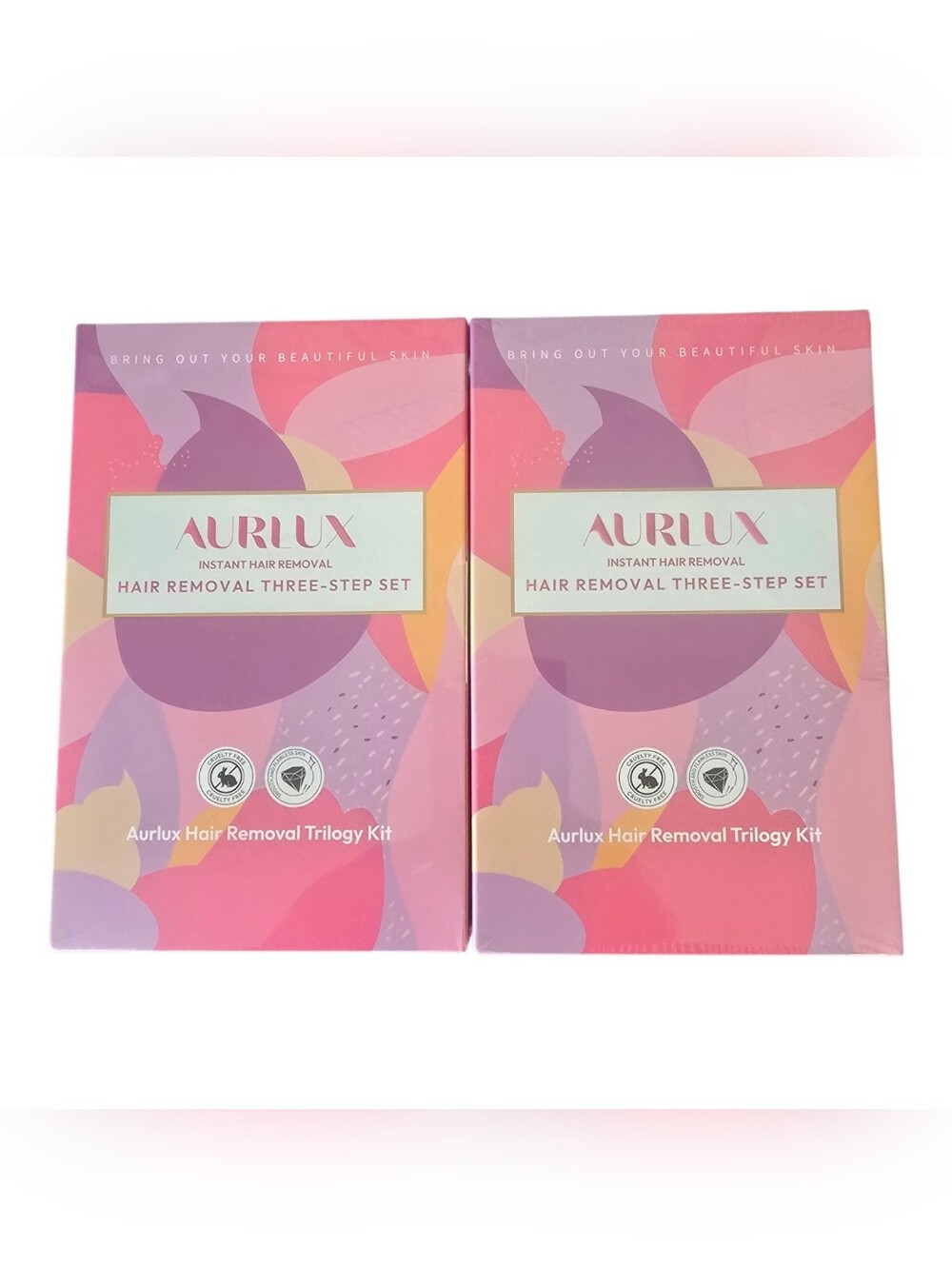Lot of 2 Aurlux Instant Hair Removal Trilogy Gel Cream Hydrating Lotion Set